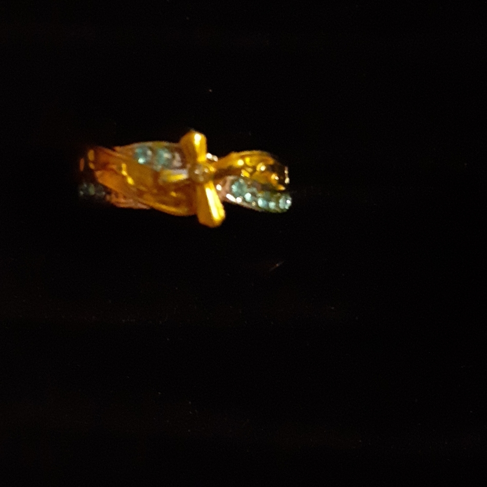 NWOT 925 Sterling Silver and gold plated Cross rin